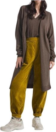 Deha Lange Gem&ecirc;leerde Kasjmier Cardigan - Dames - Vesten - Bruin - M - Leer - Truien & Vesten