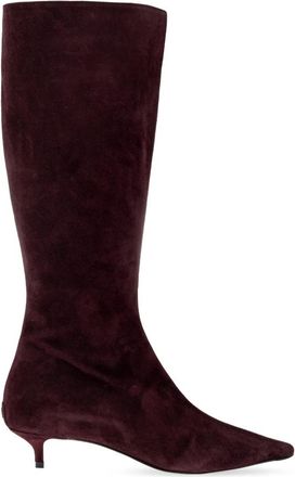 Jimmy Choo London Amis Knee Boot 35 - Dames - Laarzen met Hak - Rood - 39 1/2 EU - Leer - Schoenen