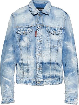 Dsquared2 Denimjack met vintage-effect - Dames - Spijkerjassen - Blauw - M - Denim - Jassen