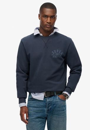 Superdry Sweatshirt SUPERDRY ATHLETIC ESS CREW, Herren, Gr. XXL, eclipse navy, angeraute Sweatware, Obermaterial: 80% Baumwolle, 20% Polyester, bedruckt, loose