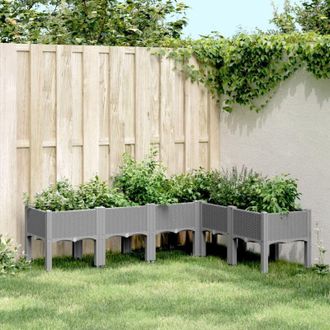 vidaXL Jardinera Con Patas Pp Gris Claro 160x120x42 Cm Vidaxl