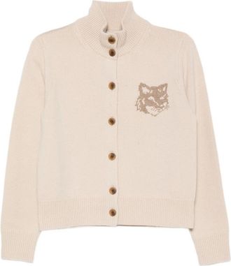 Maison Kitsun&eacute; Bold Fox Head Intarsia-knit Cardigan