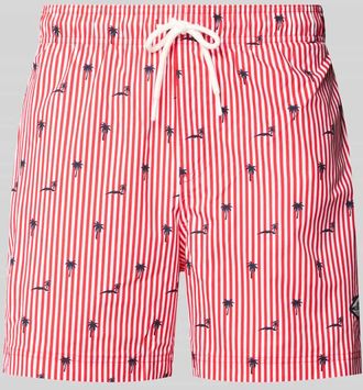 Jack & Jones Badehose im Allover-Look Modell MAUI BREEZE in Rot, Gr&ouml;&szlig;e XXL