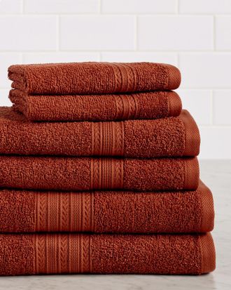 Superior Eco-Friendly 6Pc Solid Absorbent Cotton Towel Set