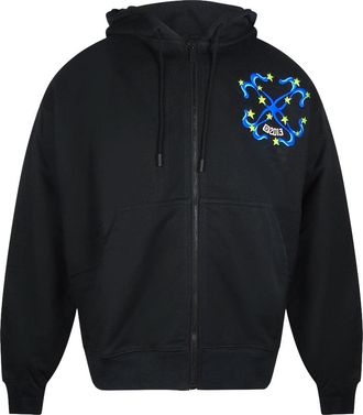 Off-white Mens Hammer Skate Zip Hoodie Black Cotton - Size X-Large