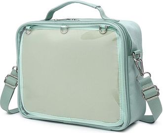 Generic Oxford Ita Bag, Backpack Satchel Crossbody Messenger Shoulder Bag with Clear Window for Pin Display, Badge Ita Bag for Anime Fans (green)