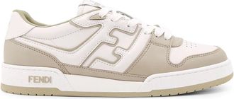 Fendi Schoenen, Heren, Grijs, 43 EU, Leer, Grijze Sneakers met Logo Patch