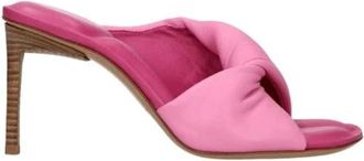 Jacquemus Schoenen, Dames, Roze, 40 EU, Leer, Roze Leren Open Teen Sandalen