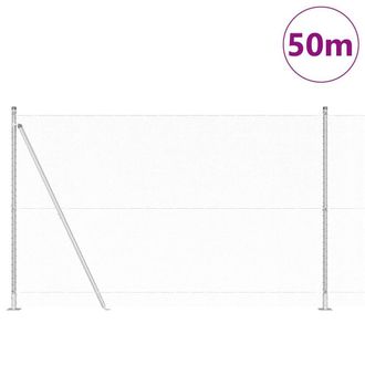 Berkfield Home Hexagon Fence 1.4x50 m Galvanised Steel in Silver
