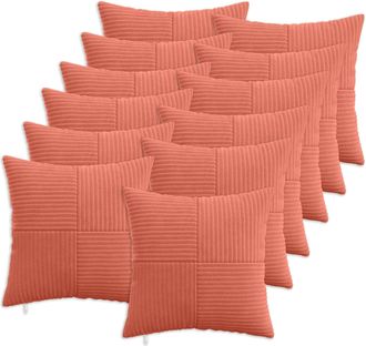 vidaXL Funda De Almohada 12 Pcs Almelo Rojo Naranja 40 X 40 Cm Pana Vidaxl