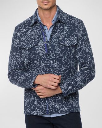 Robert Graham Mens Kohan Floral Knit Jacket