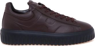 Hogan H-Stripes Sneakers - Heren - Sneakers - Bruin - 44 1/2 EU - Leer - Schoenen