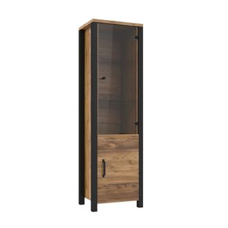Petits Meubles Vitrina 2 puertas tableros de aglomerado laminados madera y negro