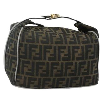 Fendi Pre-owned Mini Bags, female, Brown, Size: ONE SIZE Pre-owned Zucca Canvas Pouch