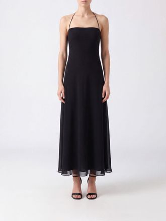 The Row Javier Silk Halterneck Gown with Flared Skirt