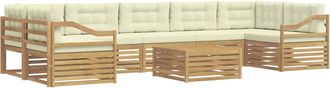 vidaXL Conjunto De Sof&aacute;s De Exterior 8 Uds. Blanco Y Crema Vidaxl