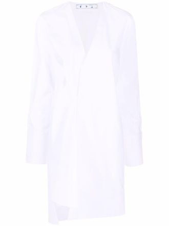 Off-white long-sleeve shirt dress - women - Cotton - 38
