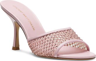Stuart Weitzman Bareitall Shine Mesh Sandal in Pink Marshmallow at Nordstrom, Size 9.5