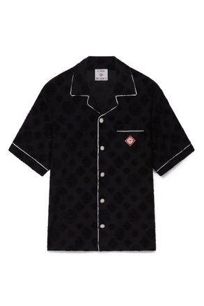 Casablanca JACQUARD TOWELLING SHIRT Size: XL, colour: BLACK