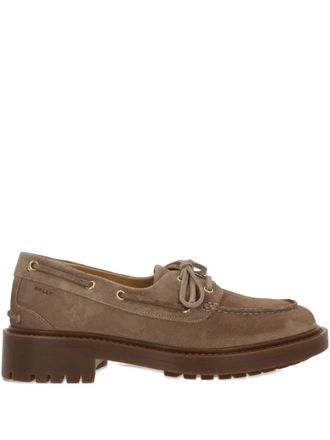 Bally lace-up loafers - women - Buffalo Leather/Calf Leather/Rubber - 37.5 - Brown