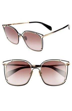 Rag & Bone 56mm Gradient Square Sunglasses in Grey/Brown/Antique Gold at Nordstrom Rack