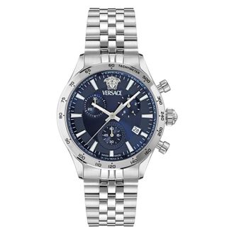 Versace Hellenyium Chronograph Quartz Blue Dial Mens Watch VECFA0124