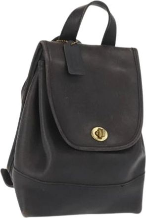 Coach Pre-owned Backpacks, female, Black, Size: ONE SIZE Pre-owned Leather Backpack