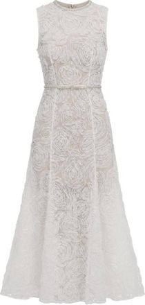 Self Portrait Vestido Midi de Tul y Encaje - Dresses - Mujer - Blanco - 2XS