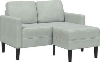 vidaXL Sof&aacute; De 2 Plazas Con Chaise Longue En Forma L Gris Claro 125 Cm Vidaxl