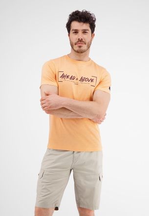 Lerros T-Shirt LERROS T-Shirt *Ahead & Above*, Herren, Gr. S, rosa (gentle peach), 100% Baumwolle, Shirts T-Shirt