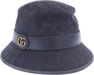 Gucci Pre-owned Accessories, male, Black, Size: ONE SIZE Pre-owned GG Canvas Bucket Hat