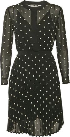 Maje Jurk met geborduurde bloemen - Zwart