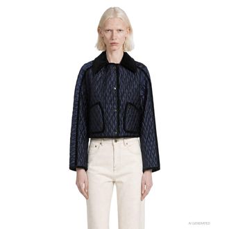 Burberry Cropped Quilted Nylon Floriston Jacket