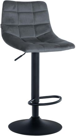 Clp Clp - Taburete De Bar Jerry En Terciopelo Gris Oscuro Negro
