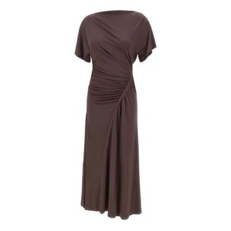 HUGO BOSS Ecaren Jurk - Dames - Casual kleedjes - Bruin - S - Kleedjes