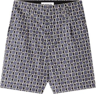 Lanvin Grey Geometric Pattern Shorts With Side Pockets