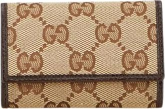 Gucci Pre-owned Accessories, female, Beige, Size: ONE SIZE Pre-owned Canvas Key Holder