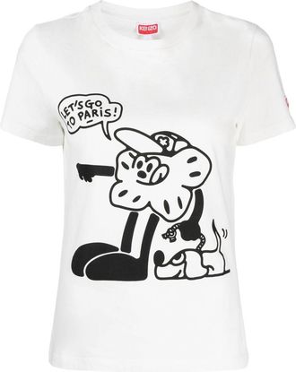 Kenzo Boke Boy Travels T-shirt - women - Cotton - S - White