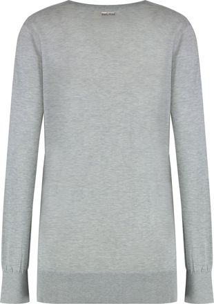 Michael Michael Kors Womens Fine-Knit Sweater Grey Tencel