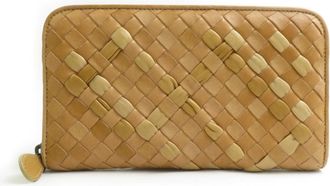 Bottega Veneta Light Brown Intrecciato Long Wallet (Bi-Fold) (Pre-Owned)