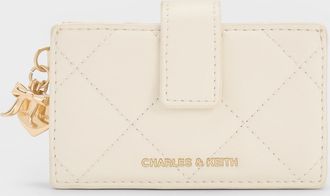 Charles & Keith Arrietty Quilted Bow-Heart Charm Belted Card Holder