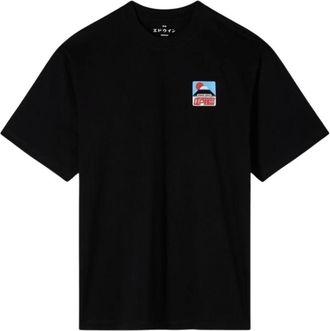 Edwin Fuji San Zonsondergang Katoenen T-shirt Print - Heren - T-shirts - Zwart - XS - Katoen - Tops