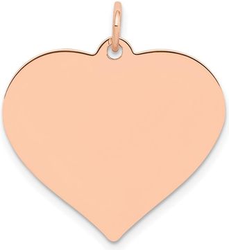 Diamond2Deal 14K Rose Polished Heart Shaped Disc Pendant