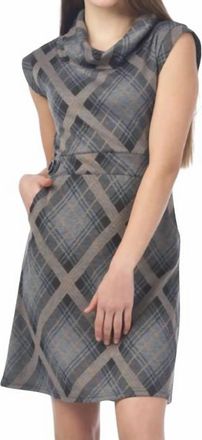 Papillon Plaid Sweater Dress In Black