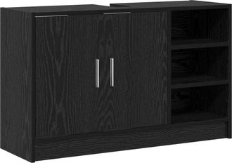 vidaXL Sink Cabinet Black Oak 90x29x55 cm Engineered Wood Vidaxl