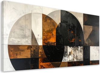 Feeby Impresi&oacute;n De Imagen, Abstracci&oacute;n Con Formas Circulares Marr&oacute;n Y Gris, 120x60