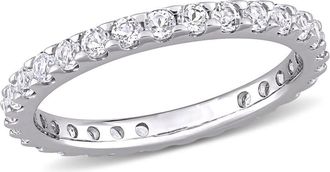 Amour 1 1/3 CT TGW White Topaz Eternity Ring In 10K White Gold