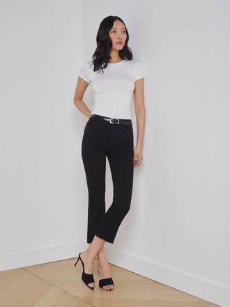 L'agence Kendra Cropped Flare Jean In Black