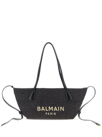 Balmain Track Kleine Rafia-Tasche