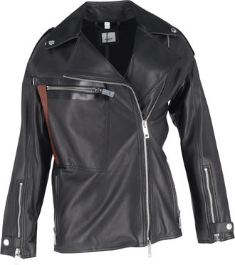Burberry Burberry Stonefield Pocketdetail Bikerjack in Zwart Leer